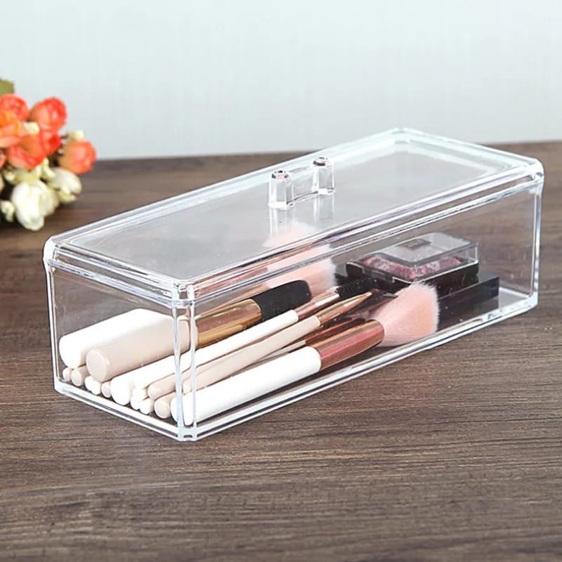 Acrylic Makeup Cosmetic Box Brush Pen Pencil Holder Storage Organizer Container Box With Cover