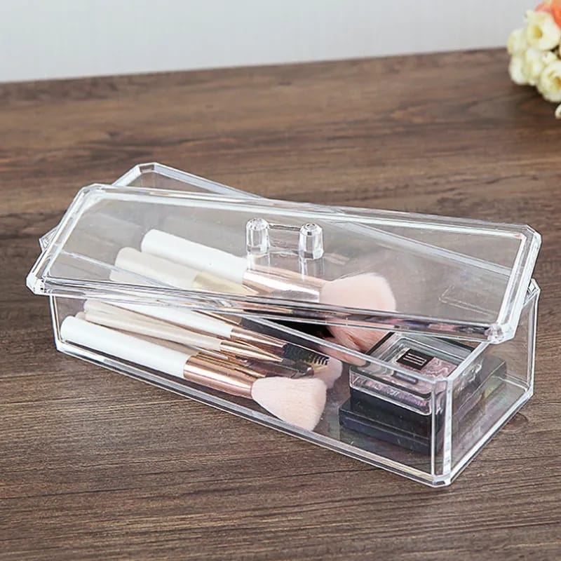 Acrylic Makeup Cosmetic Box Brush Pen Pencil Holder Storage Organizer Container Box With Cover