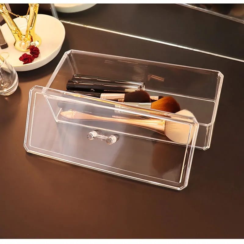 Acrylic Makeup Cosmetic Box Brush Pen Pencil Holder Storage Organizer Container Box With Cover