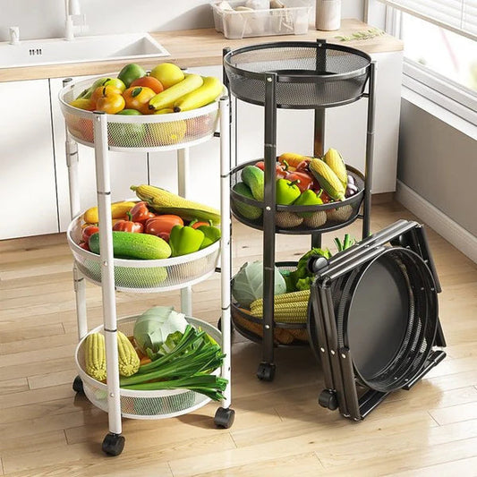 3 TIER FOLDING BASKET WITH WHEELS