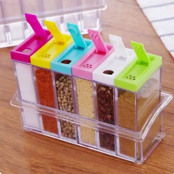 6 pieces plastic spice jar