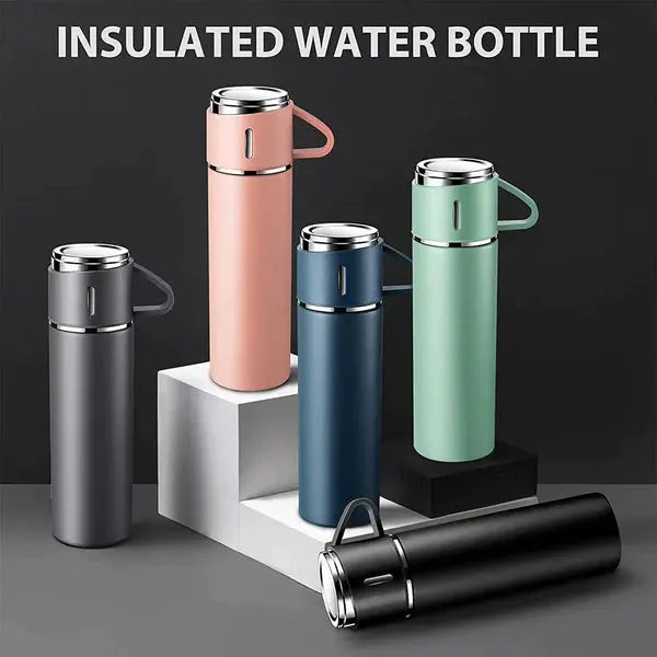 3 Cup Double-Layer Stainless Steel Vacuum Flask Set