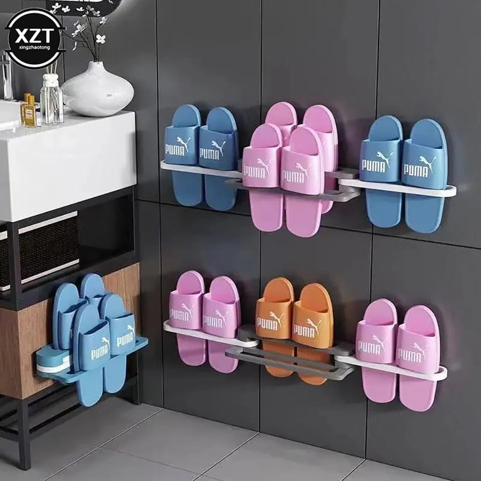 Wall Mounted Shoe And Bathroom Towel Organizer Rack