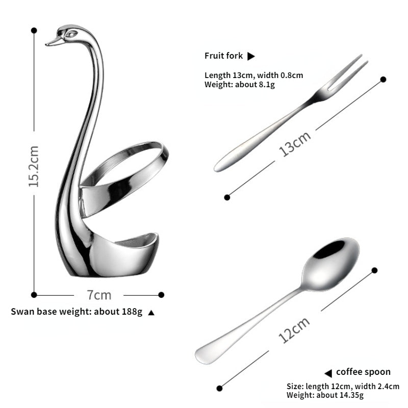 Stainless Steel Swan Shape  Cutlery Holder