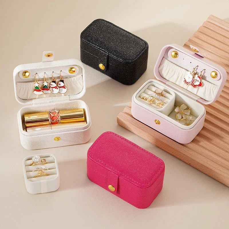 Jewelry Box Mini Portable Rings Earrings Necklaces Lipstick Storage Box Jewelry Organizer for Travel Outdoor