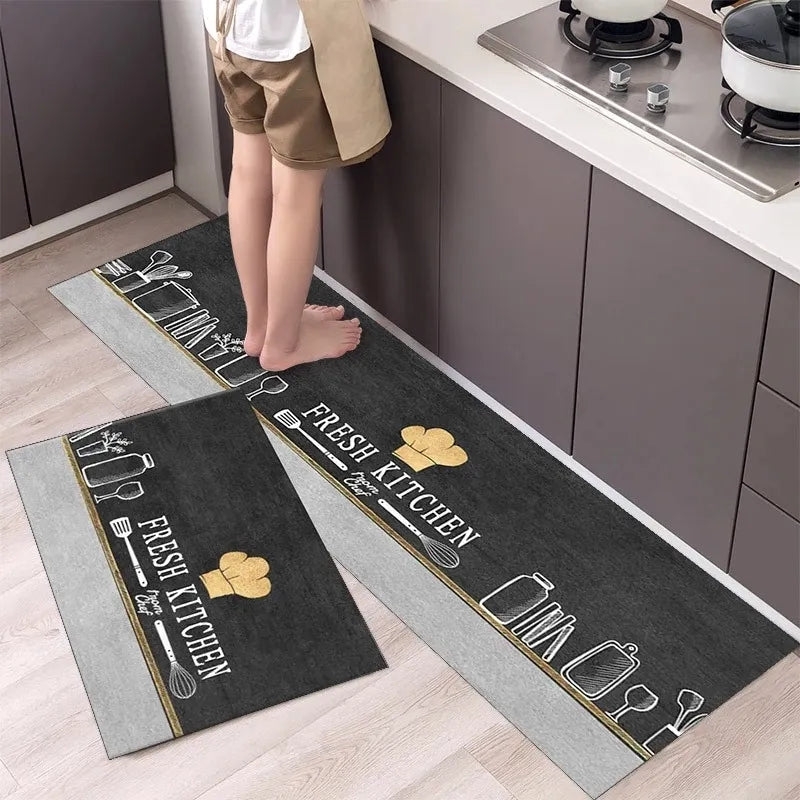 Anti slip Kitchen Floor Mat Set- Fresh Kitchen