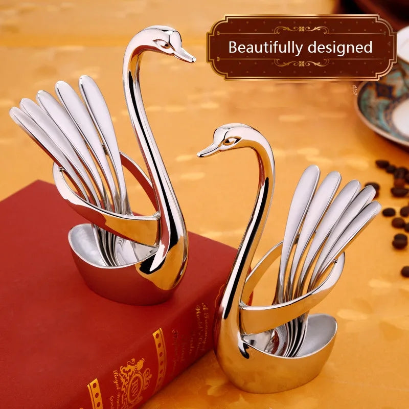 Stainless Steel Swan Shape  Cutlery Holder