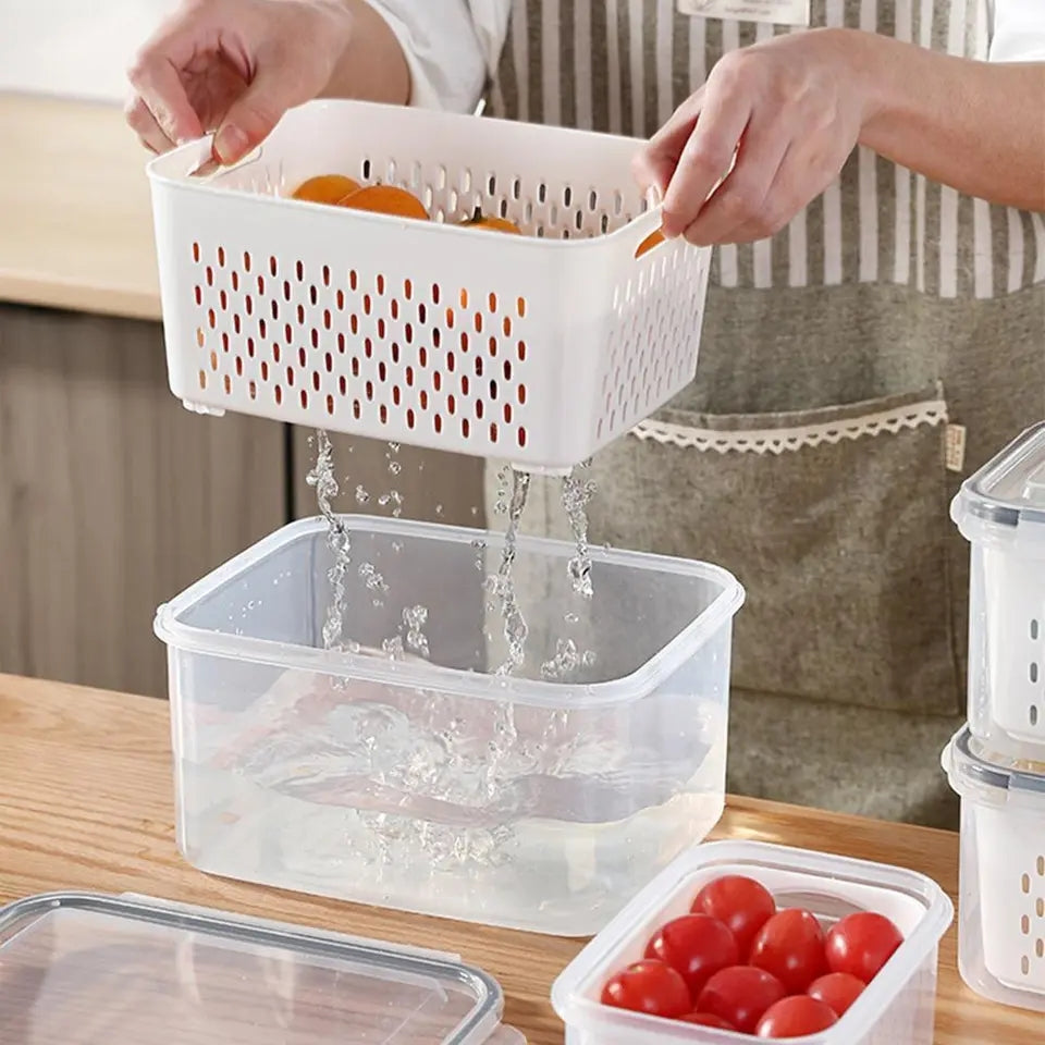 Food Sealed Preservation Box with Drain Basket