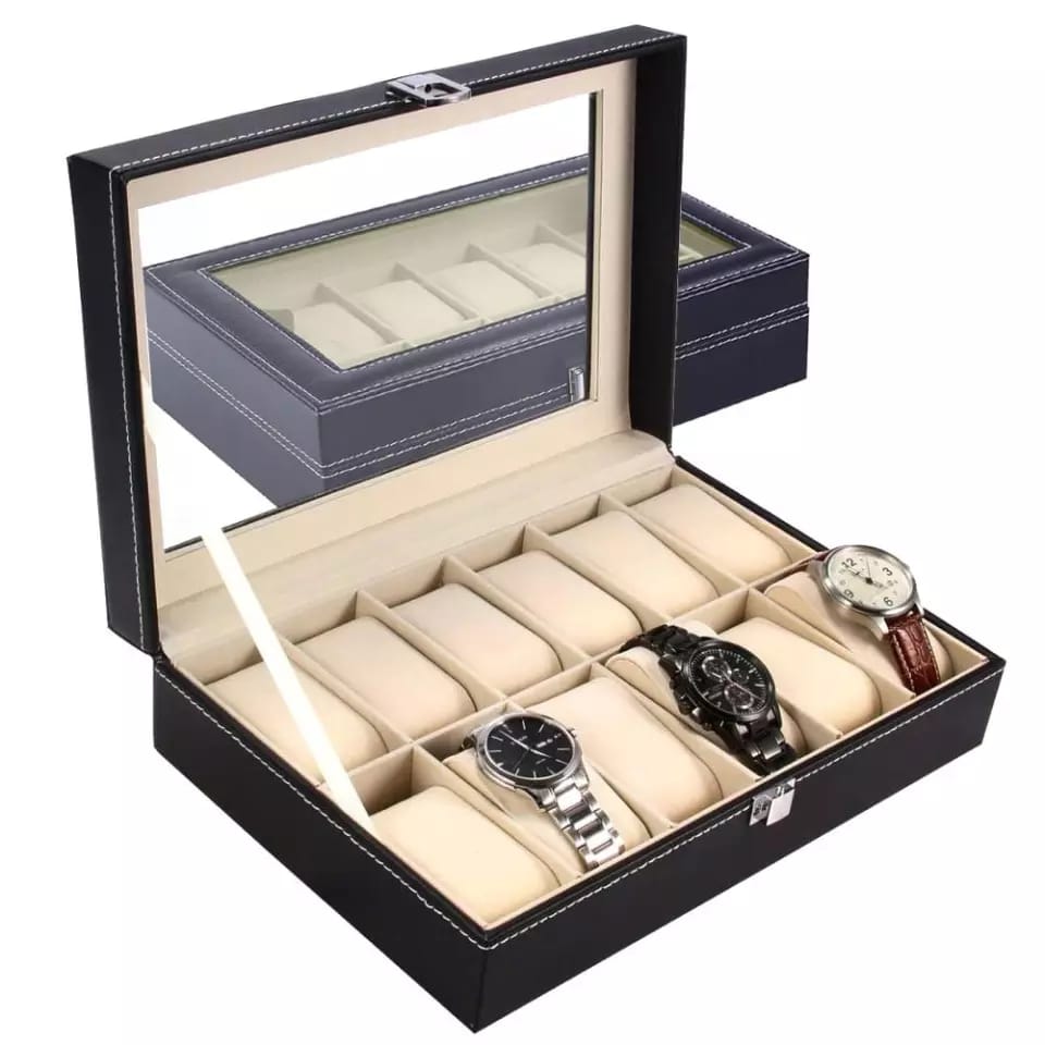 6 and 10 Slot Leather Watch Organizers