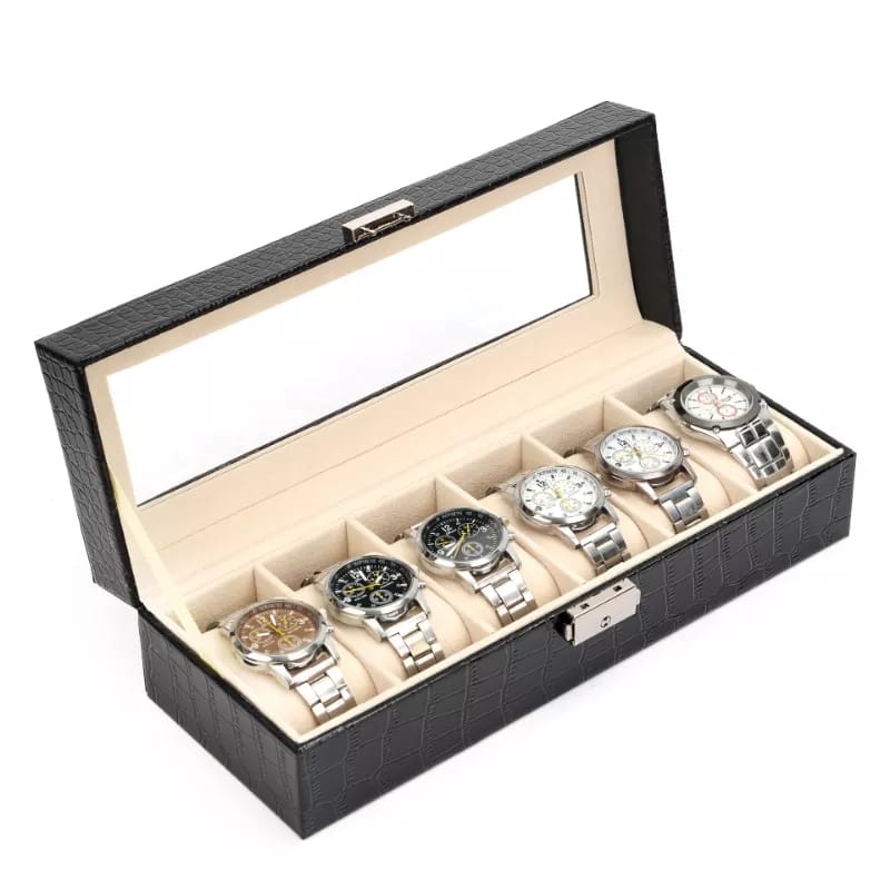 6 and 10 Slot Leather Watch Organizers