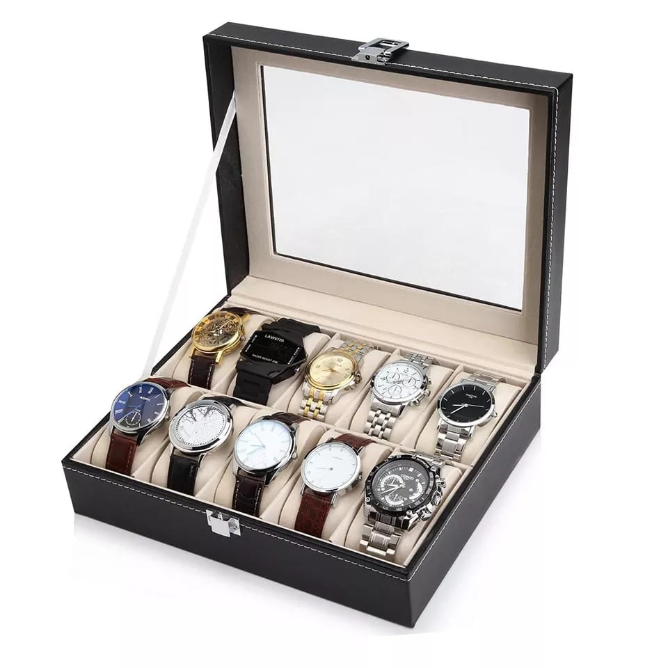 6 and 10 Slot Leather Watch Organizers