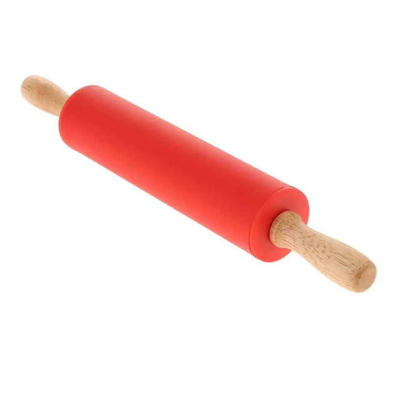 Silicone Wooden Handle Rolling Pin