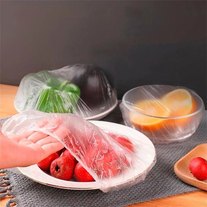 Disposable Food Cover Plastic Wrap Elastic-Pack of 100