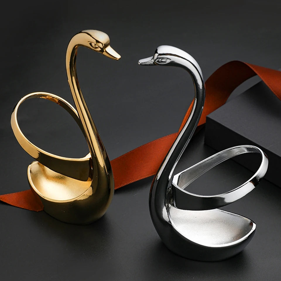 Stainless Steel Swan Shape  Cutlery Holder