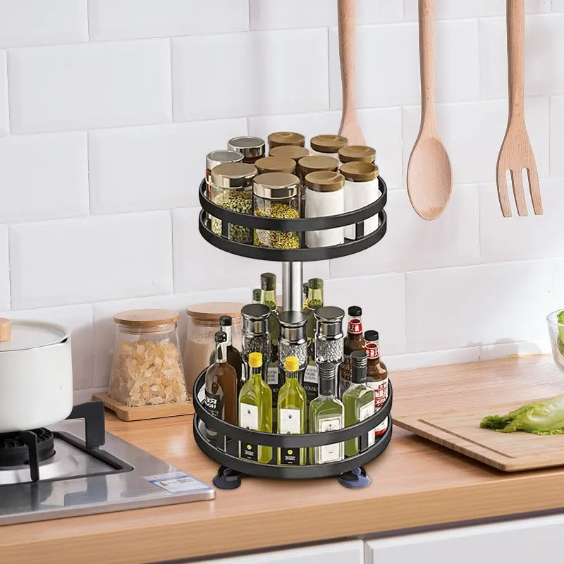 360° Rotatable Metal Storage Organizer