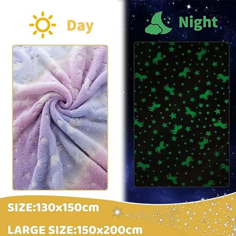 Unicorn Glow In The Dark Blanket