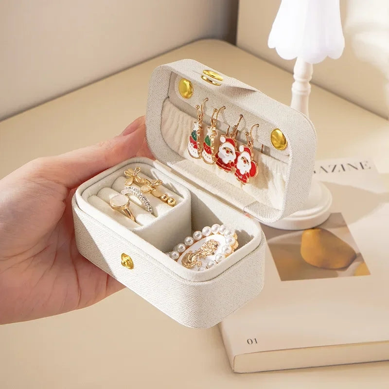 Jewelry Box Mini Portable Rings Earrings Necklaces Lipstick Storage Box Jewelry Organizer for Travel Outdoor