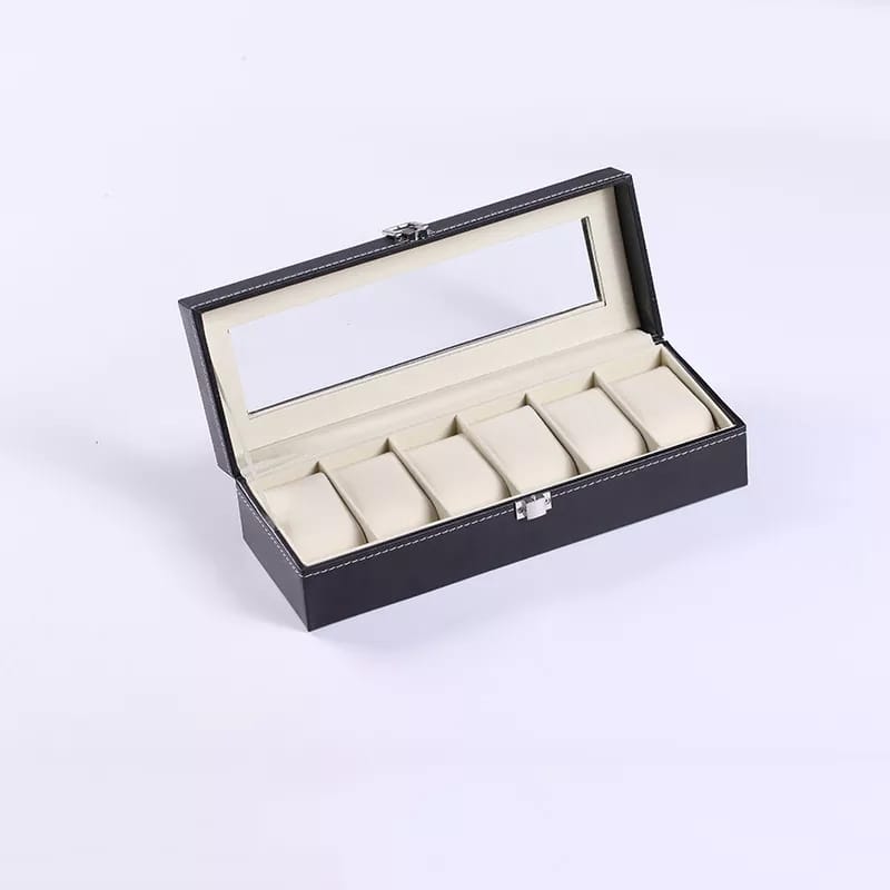 6 Slot Watch Storage Box Crocodile Texture (premium)