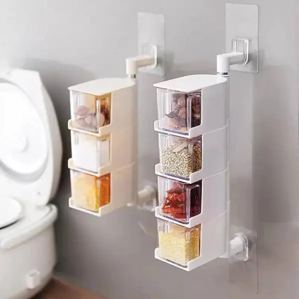 3 Layer Acrylic Rotatable Kitchen Spice Rack