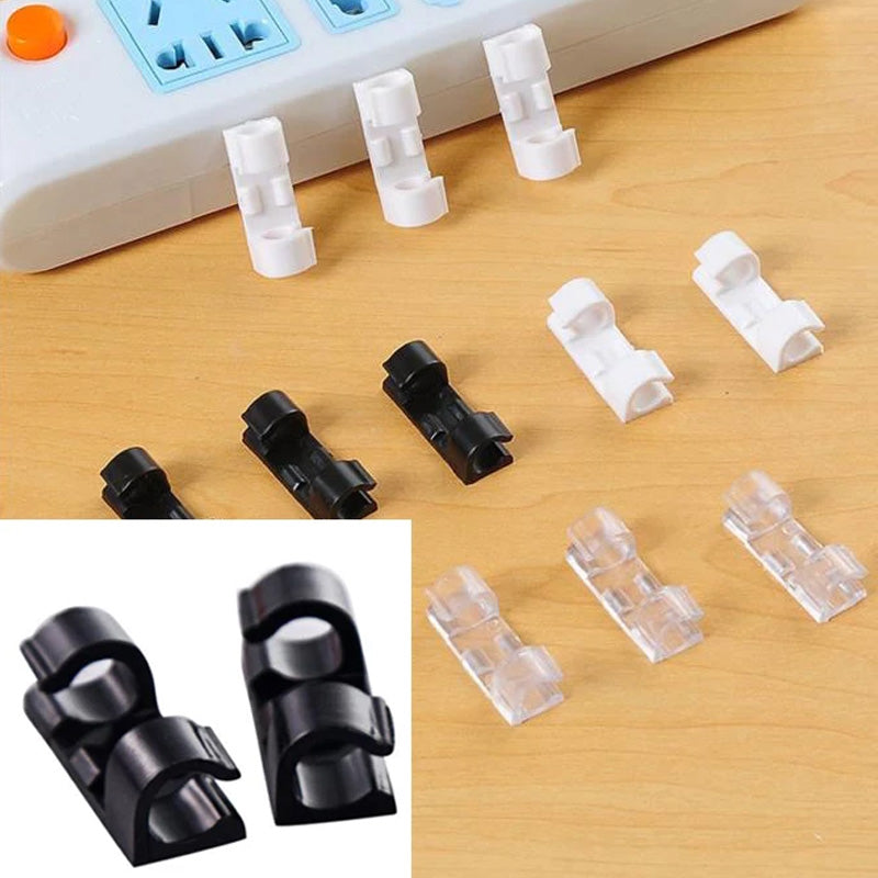 20 Pcs Pack Self-Adhesive Wire Organizer Cable Clip (3cm X 1cm)