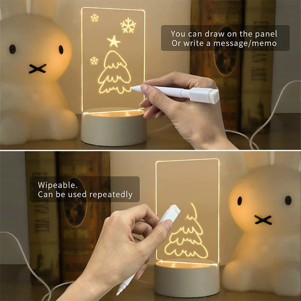 Creative Led Night Light With Note Board