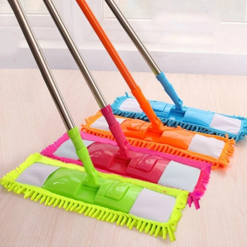 New Flat Microfiber Squeeze Mop With Long Handle Steel Rod