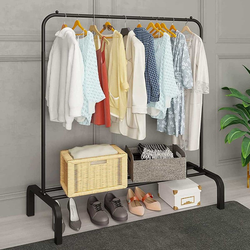 Metal Garment Rack Heavy Duty Indoor Bedroom Clothes Coat Stand Shoes Rack