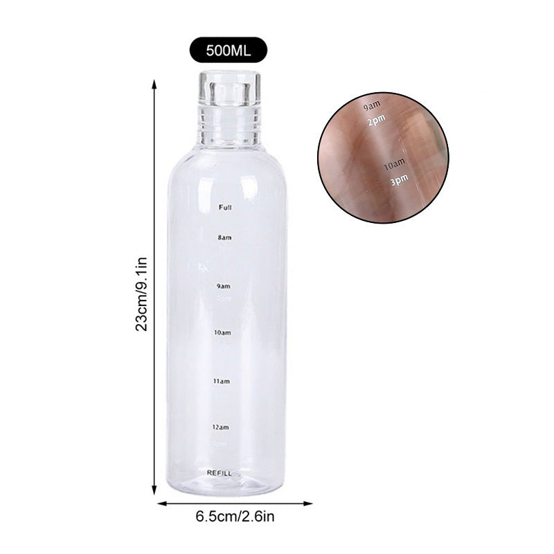 Glass Water Bottle With Time Marker