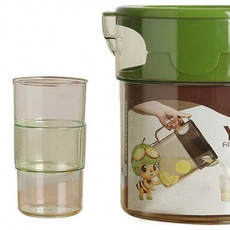 Water set plastic 4 pcs glass with jug 2500ml