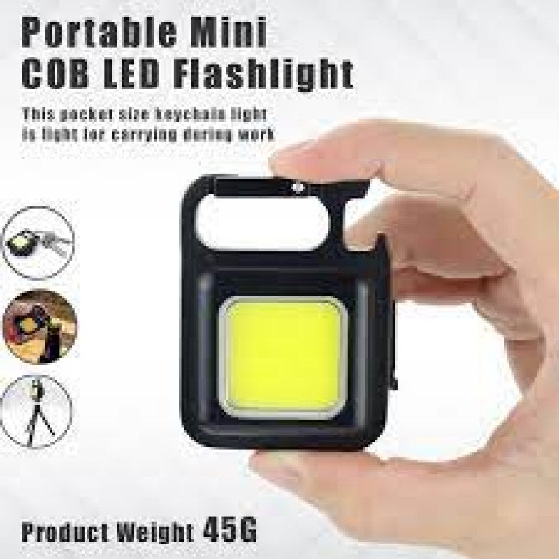 Mini LED Portable Keychain Flashlight Multifunction COB Work Light USB Rechargeable Strong Magnet Outdoor Camping Lantern