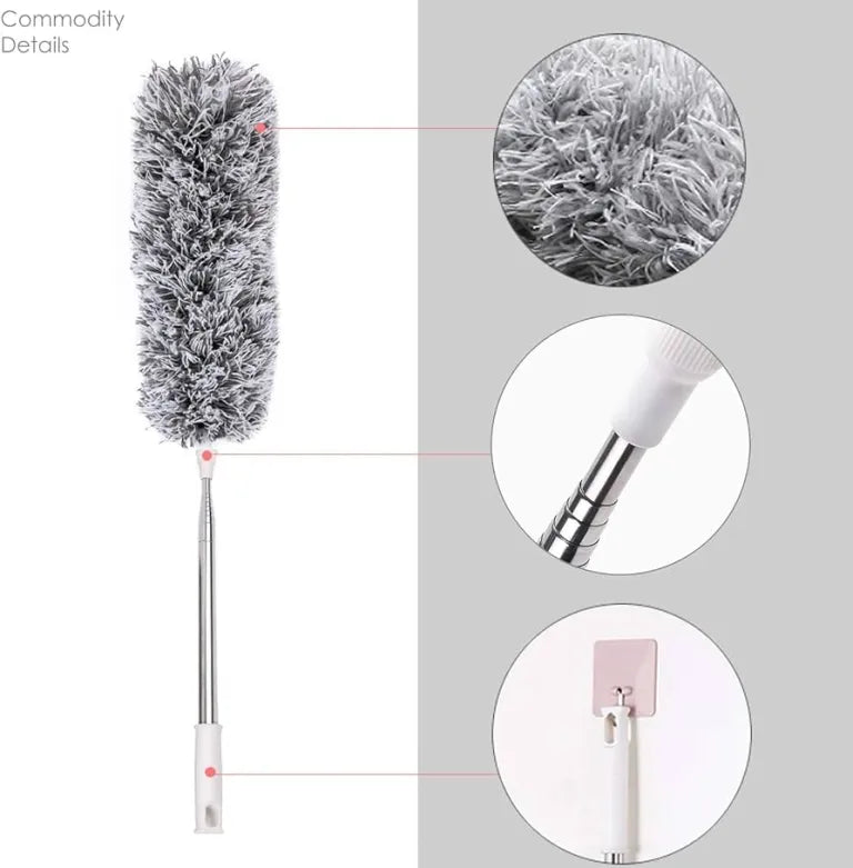 Adjustable Multiple Cleaning Duster Foldable Large Stick Steel Rod