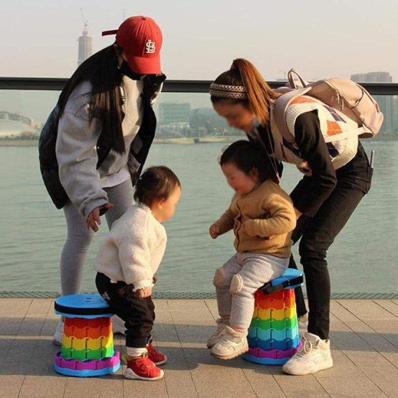 Portable Plastic Rainbow Folding Stool