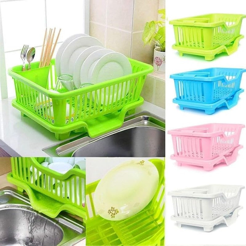 Fancy Plate Rack - 3 in 1 Large Durable Plastic Kitchen Sink Dish Rack