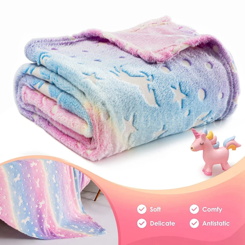 Unicorn Glow In The Dark Blanket