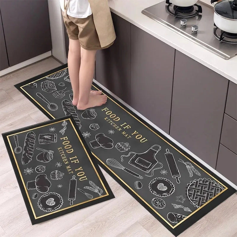 Anti slip Kitchen Floor Mat Set- Fresh Kitchen