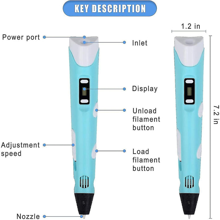 Intelligent 3d Pen With Led Display (Rechargeable)