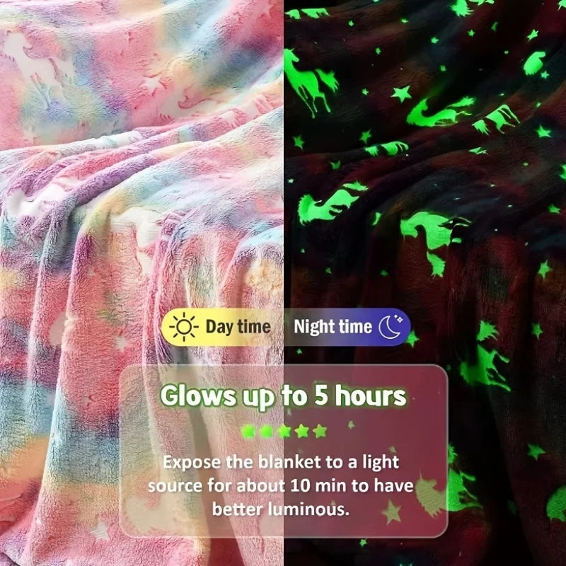 Unicorn Glow In The Dark Blanket