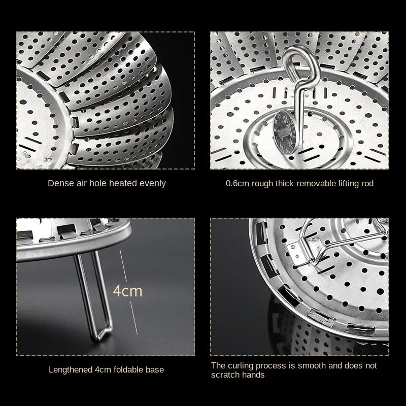 Folding Stainless Steel Steaming Tray