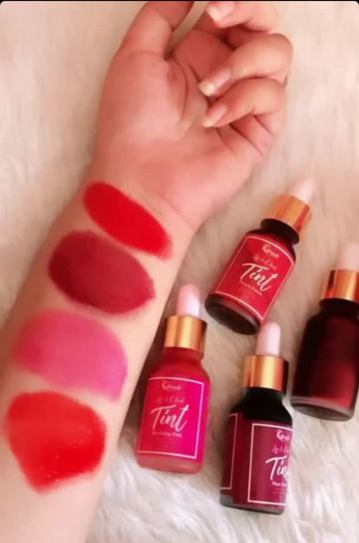 Glaash Lip & Cheek Tint Water Based 15ml - Red Fire | Plum Fatale | Sparkling Pink | Peach Punch