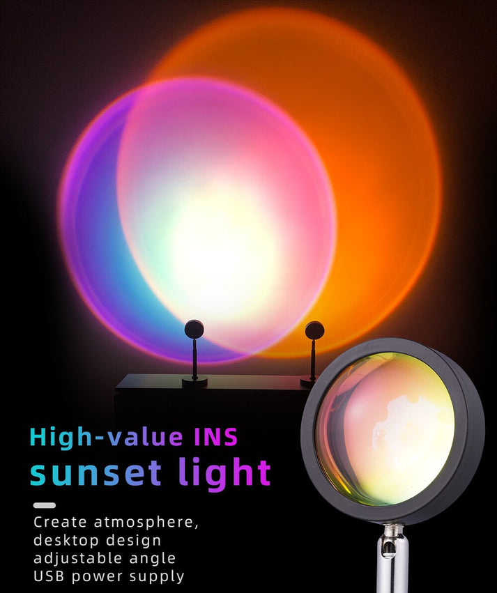 Sunset Lamp Projection Led Lights with Remote, 16 Colors Night Light 360° Rotation Rainbow Lights