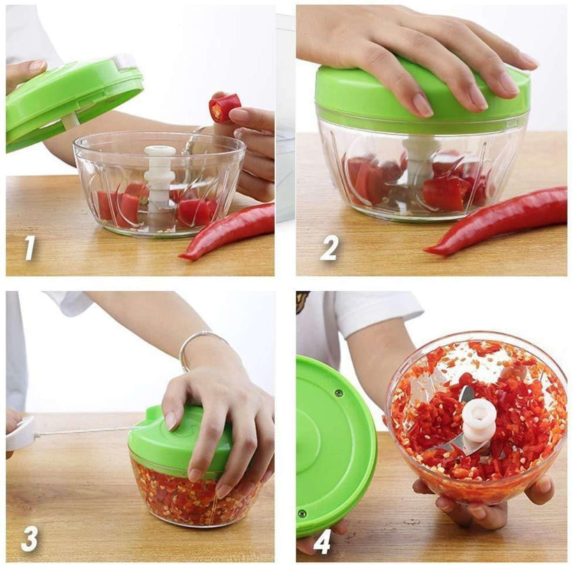 5 in 1 Easy Spin Cutter, Multi-Functional Manual Food Chopper