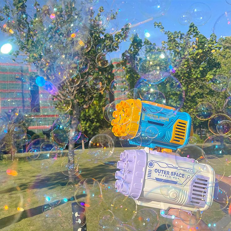 Automatic Rechargeable Bubble Machine Gun 69 Holes