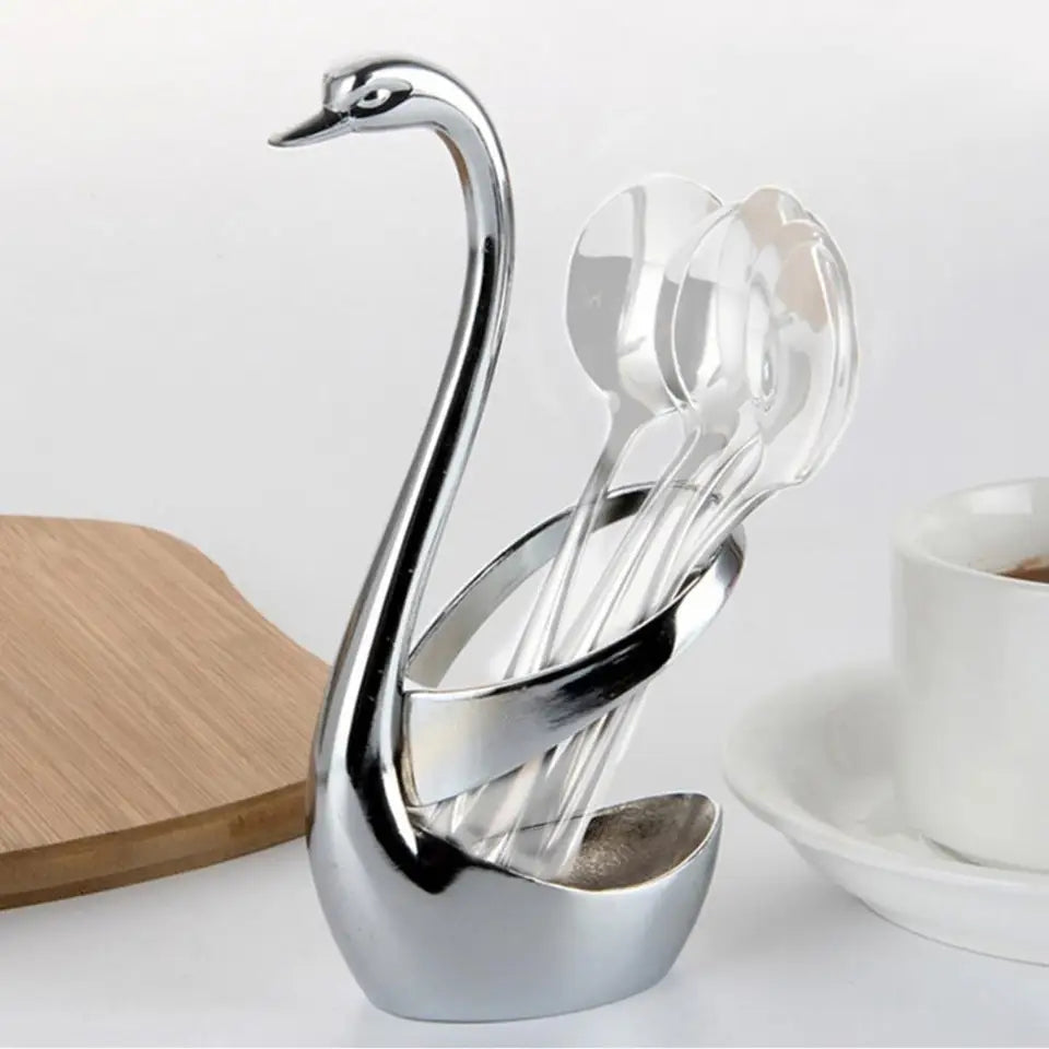 Stainless Steel Swan Shape  Cutlery Holder