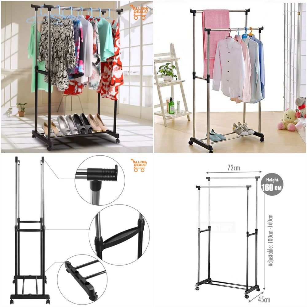 DOUBLE-POLE CLOTHES RACK