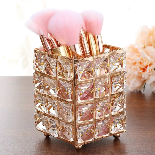 Crystal brush holder