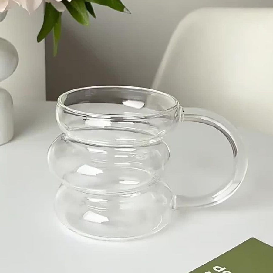 WAVE STYLE GLASS MUG