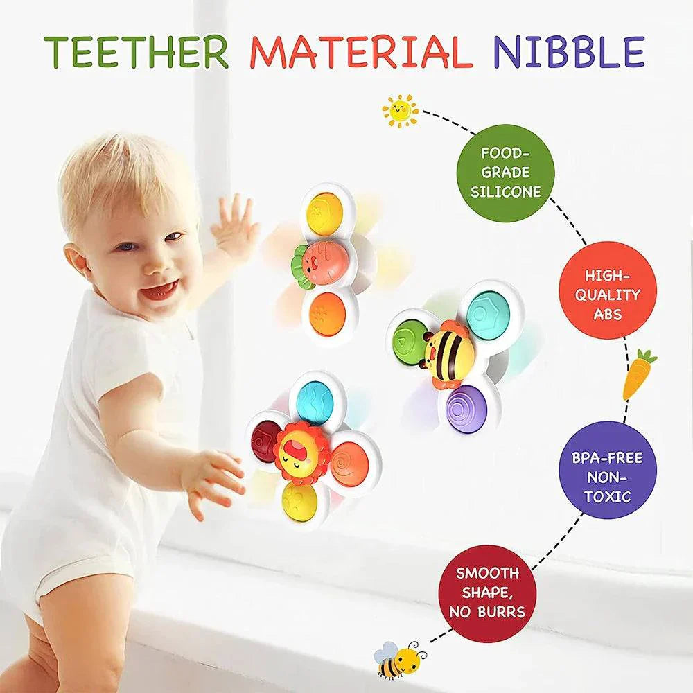 3Pcs Suction Cup Spinner Toy For Kids