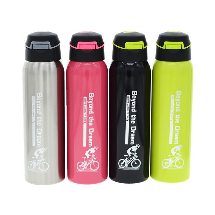 500ml Portable Sports Water Bottles Thermos With Straw