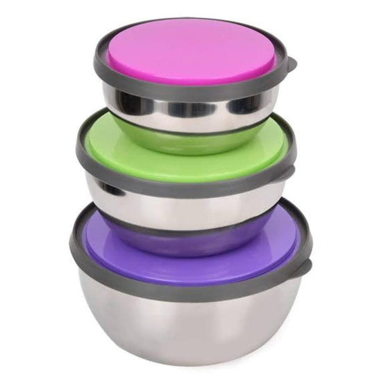 3 Pcs Stainless Steel Seal Bowl With Lid