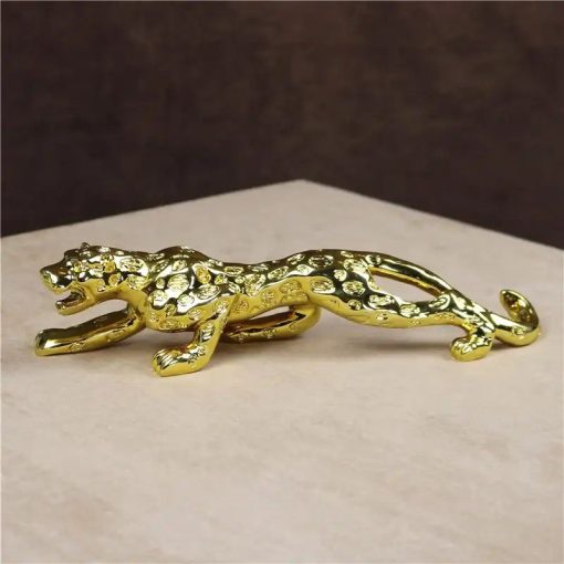 Creative Golden Metal Leopard Statue